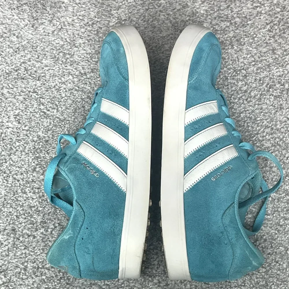 Adidas‎ Adicross Spikeless Golf Shoes Classic Blue Teal Suede Mens 11, UK 10.5